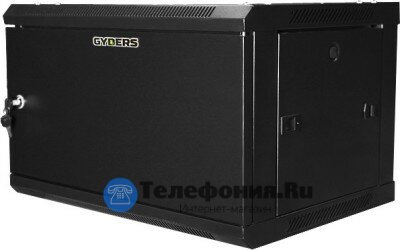 Шкаф настенный 19" 6U телекоммуникационный черный GYDERS GDR-66045BM